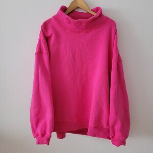 FP Movement (Free People) Pink Cotton Sweatshirt-XL